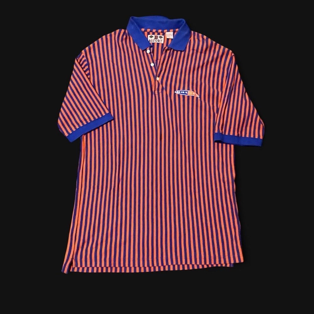 Florida gators vertical stripe polo orange blue boa resort vtg 90s XL/22